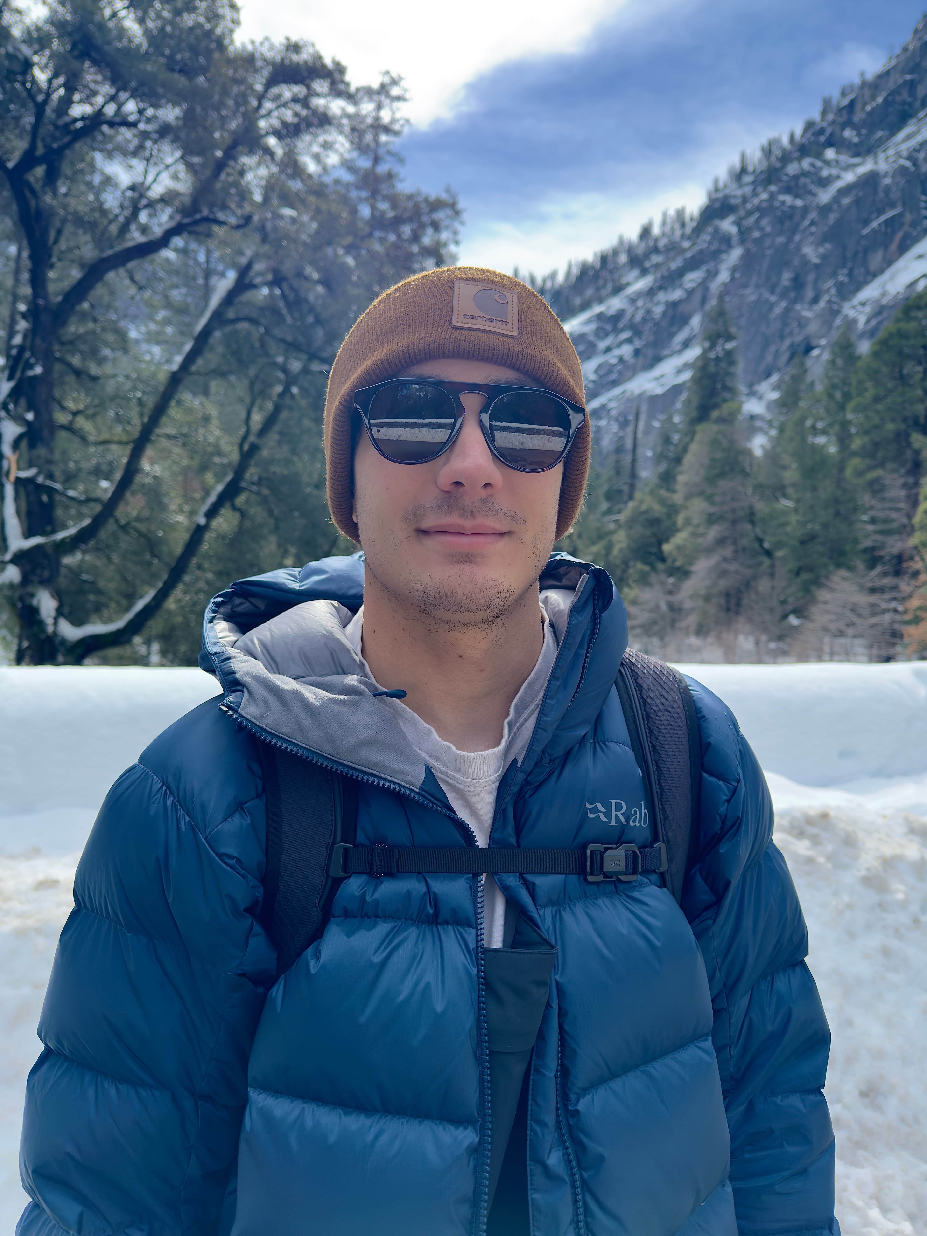 Seth Kasten outdoors in a winter landscape